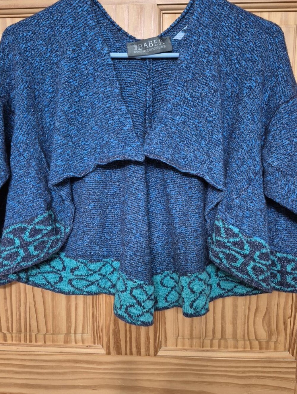 Blue Teal Open-Front Women's Sweater